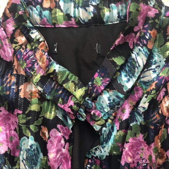 Zara Black Floral Print Button Front Mini Dress - Picture 6 of 7